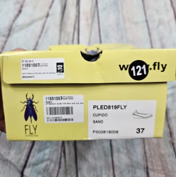 Fly London | Cupido Wedge Flats in Sand NEW W/ BOX