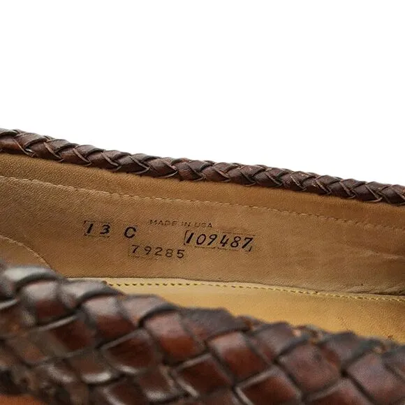 Footjoy Brown Leather Tassel Loafer Men's Shoes Braided Trim Size 13 C
