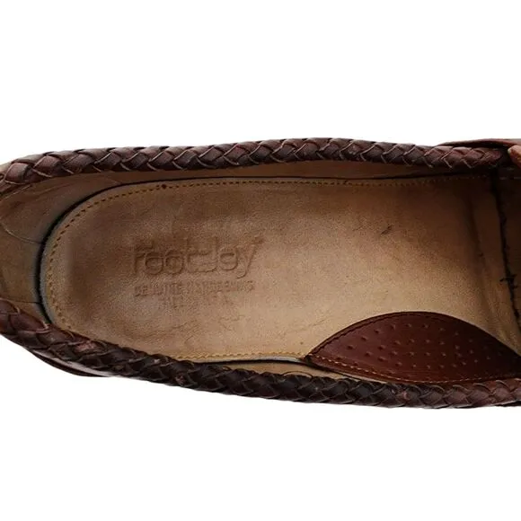 Footjoy Brown Leather Tassel Loafer Men's Shoes Braided Trim Size 13 C