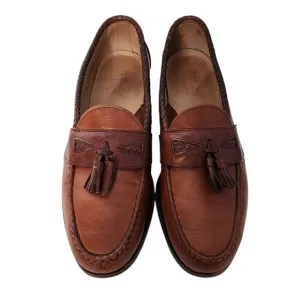 Footjoy Brown Leather Tassel Loafer Men's Shoes Braided Trim Size 13 C