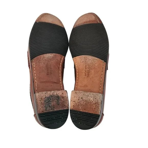 Footjoy Brown Leather Tassel Loafer Men's Shoes Braided Trim Size 13 C