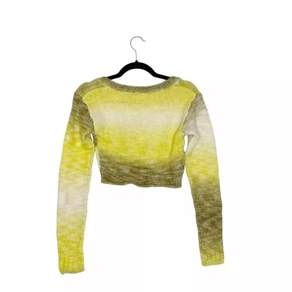 For Love &amp; Lemons Women's Green and Yellow Jumper Nwt