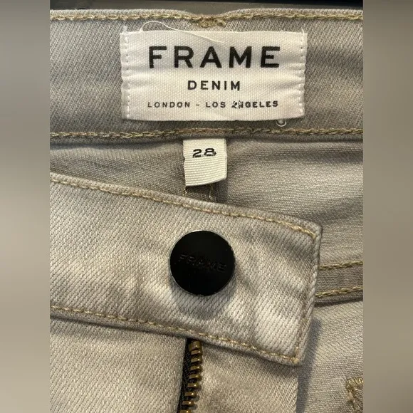 Frame Denim Le Garcon LGJ795 Women's Sz 28 Gray Kensington Denim Jeans $220
