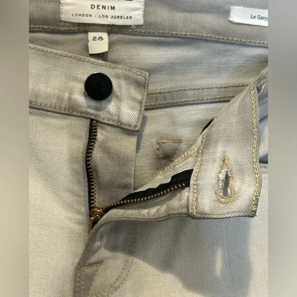 Frame Denim Le Garcon LGJ795 Women's Sz 28 Gray Kensington Denim Jeans $220
