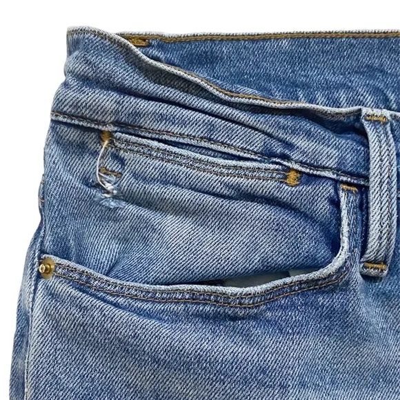 Frame Denim Le High Straight Raw Edge Side Slit in Imogen Dip Size 31 LHSTRAS204