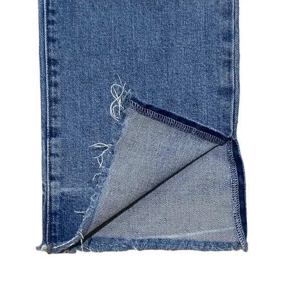 Frame Denim Le High Straight Raw Edge Side Slit in Imogen Dip Size 31 LHSTRAS204