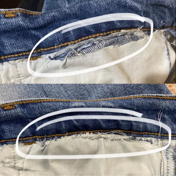Frame Denim Le High Straight Raw Edge Side Slit in Imogen Dip Size 31 LHSTRAS204