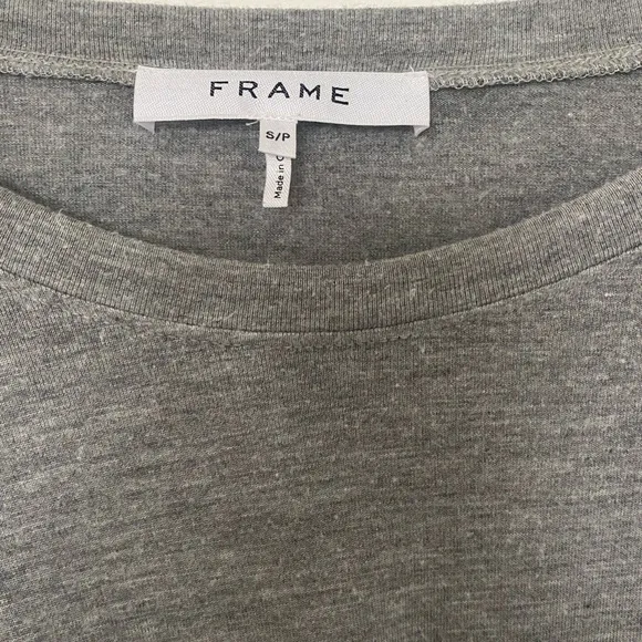 Frame Shirred Muscle Tee Shirt Dress Gris Heather Ruched Midi Stretchy Y2K Style