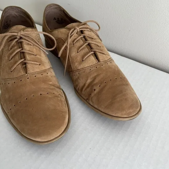 Franco Sarto Transit Oxford Lace Up Shoes Leather Tan Size 9.5 M Flats