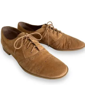 Franco Sarto Transit Oxford Lace Up Shoes Leather Tan Size 9.5 M Flats