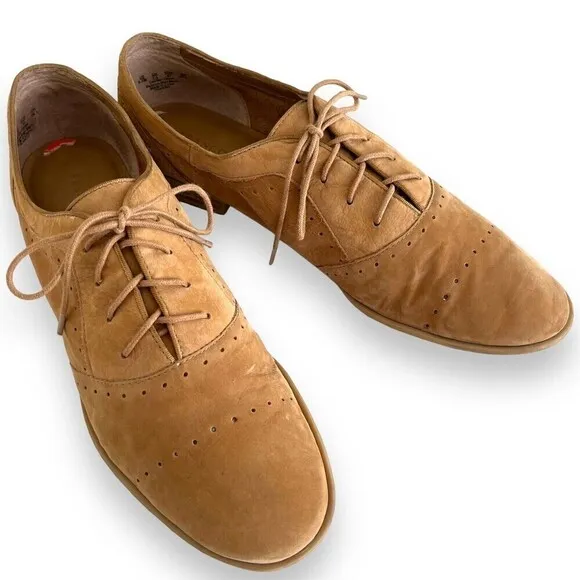 Franco Sarto Transit Oxford Lace Up Shoes Leather Tan Size 9.5 M Flats