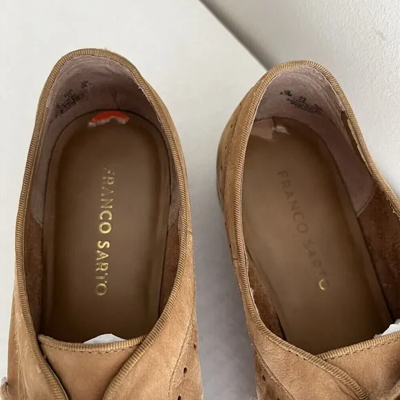Franco Sarto Transit Oxford Lace Up Shoes Leather Tan Size 9.5 M Flats