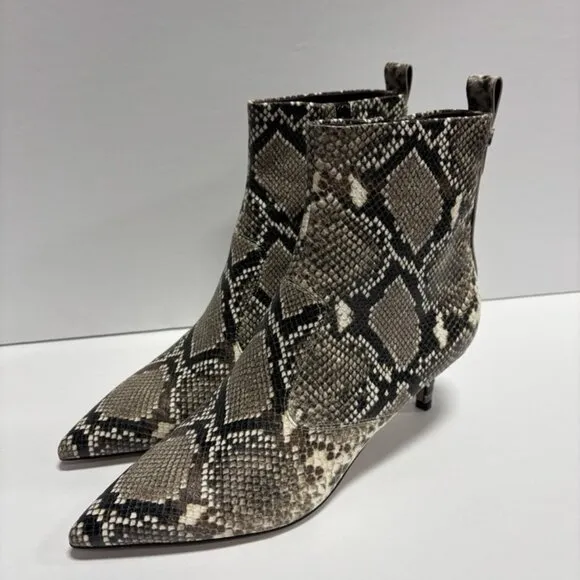 Franco Sarto Women’s Kura, Snake Print Ankle Bootie, Size 8.5 M