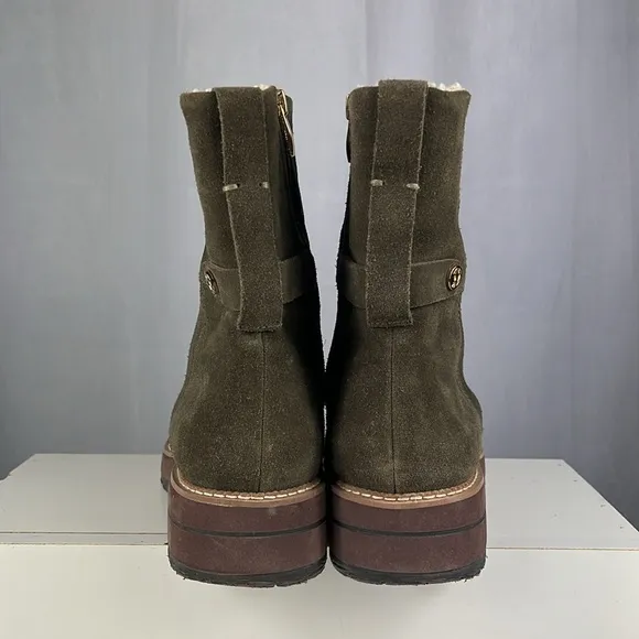Franco Sarto Women's Roalba Ankle Boot in Green Taupe.