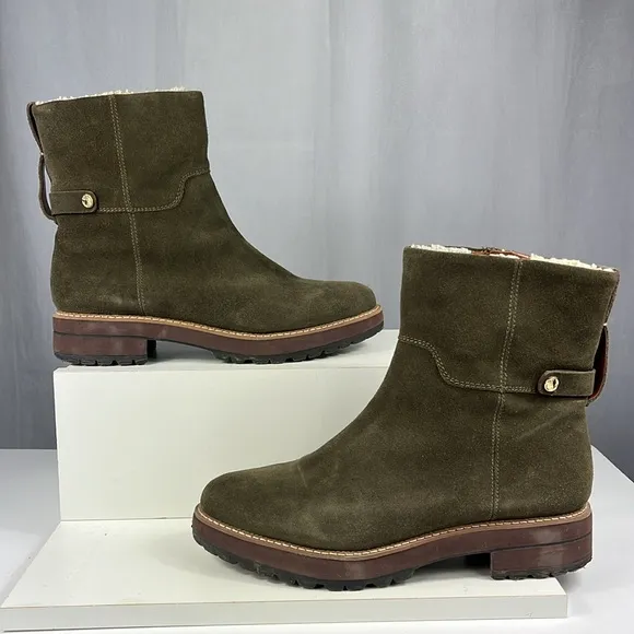 Franco Sarto Women's Roalba Ankle Boot in Green Taupe.