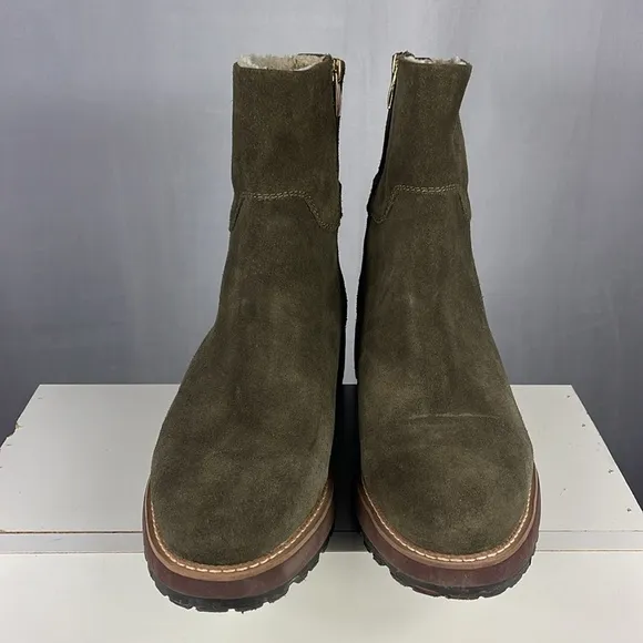 Franco Sarto Women's Roalba Ankle Boot in Green Taupe.