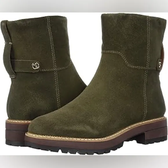 Franco Sarto Women's Roalba Ankle Boot in Green Taupe.