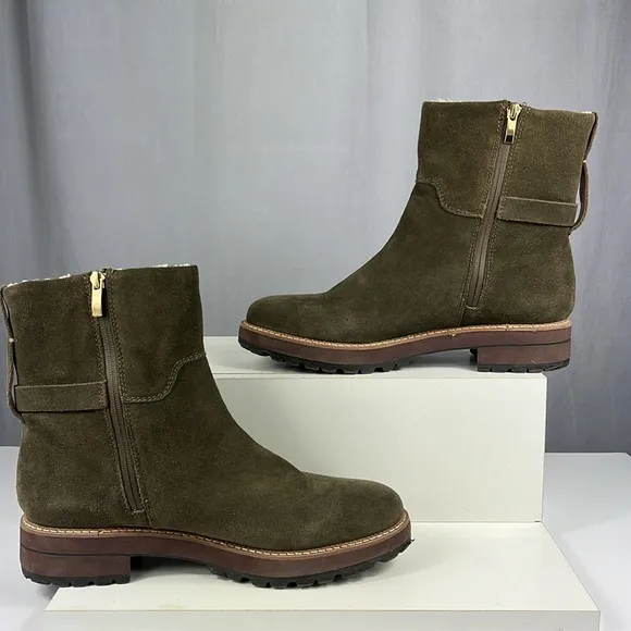 Franco Sarto Women's Roalba Ankle Boot in Green Taupe.