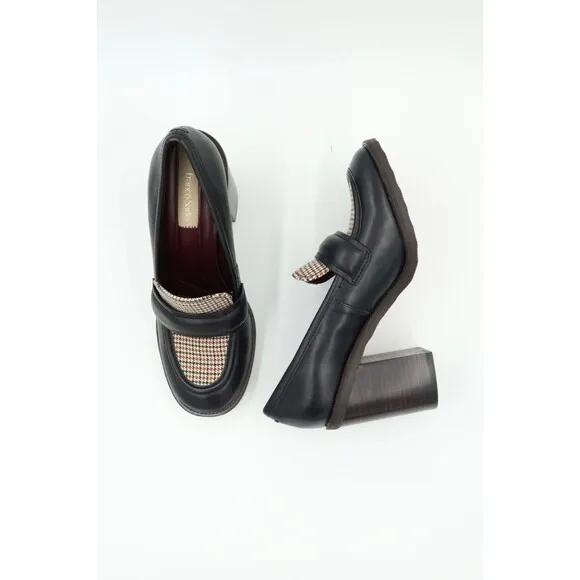 Franco Sarto Women's Size 7.5 Raven Black Block Heels Shoes (B,M) BHFO 4724