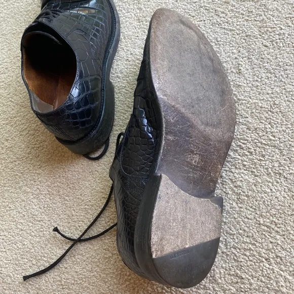 Fratelli Rossetti Men’s Crocodile Skin Effect Dress Shoes Size 10.
