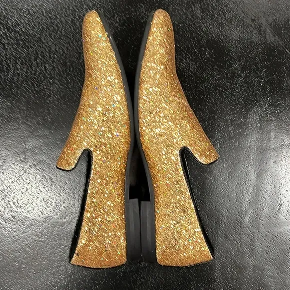 Frederico Leone Limited Gold Glitter Sparkle Slip-On Loafer Size 11.5