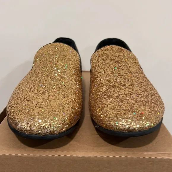 Frederico Leone Limited Gold Glitter Sparkle Slip-On Loafer Size 11.5