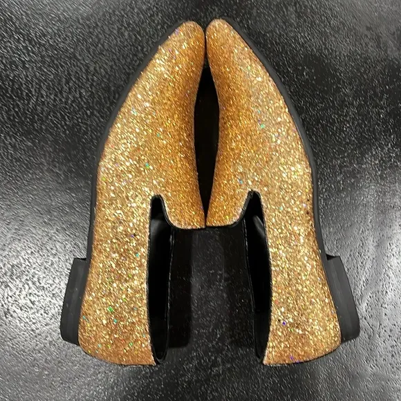 Frederico Leone Limited Gold Glitter Sparkle Slip-On Loafer Size 11.5
