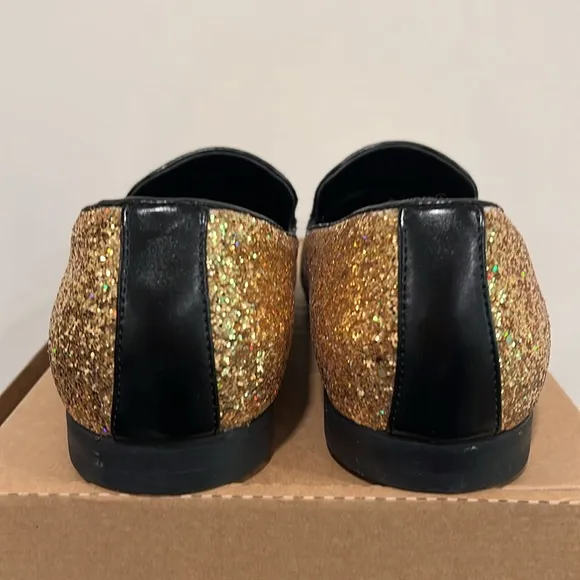 Frederico Leone Limited Gold Glitter Sparkle Slip-On Loafer Size 11.5