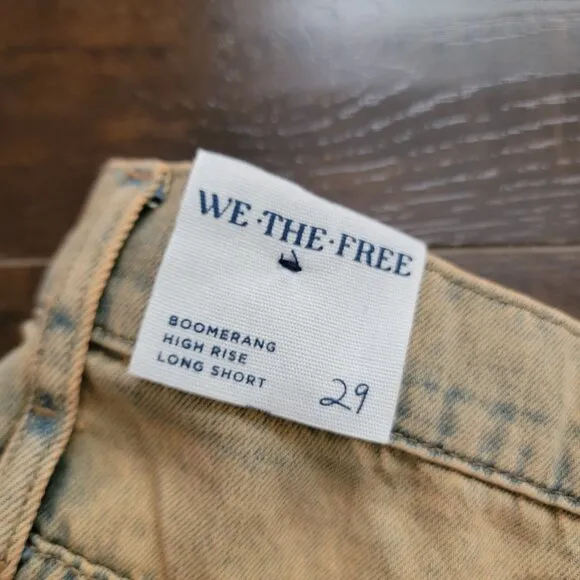 Free People Boomerang Long Jean Shorts Womens 29 Boho Grunge Baggy Denim