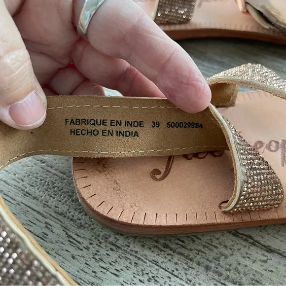 Free People Sunset Cruise Embellished Leather Sandals Womens Size 9 NWT