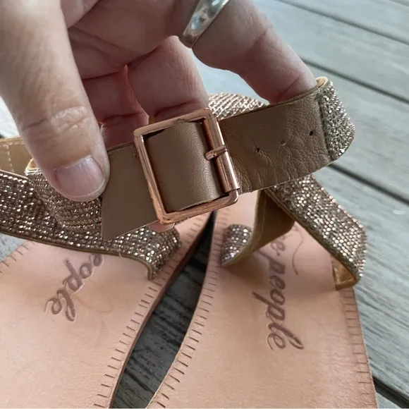 Free People Sunset Cruise Embellished Leather Sandals Womens Size 9 NWT