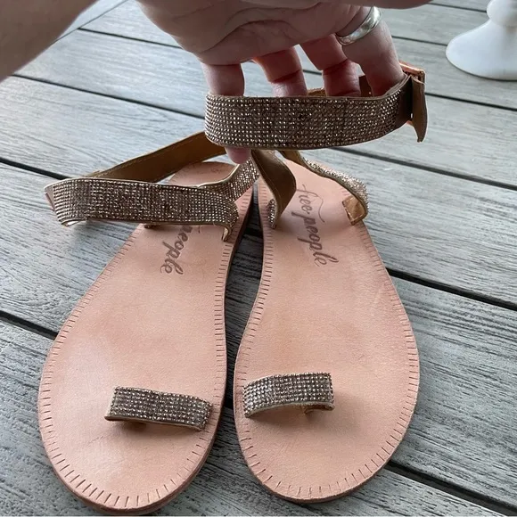 Free People Sunset Cruise Embellished Leather Sandals Womens Size 9 NWT