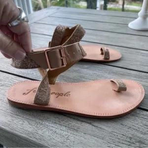 Free People Sunset Cruise Embellished Leather Sandals Womens Size 9 NWT