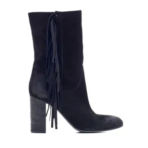 FREE PEOPLE Wild Rose Slouchy Fringe Suede Leather Boot Western Boots Size 36