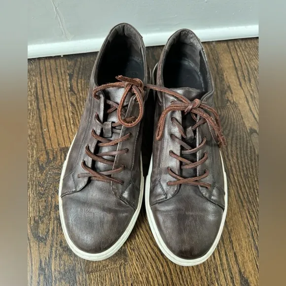 Freebird By Steven Newport Mens Size 12 Sneakers Shoes Brown Distressed Leather