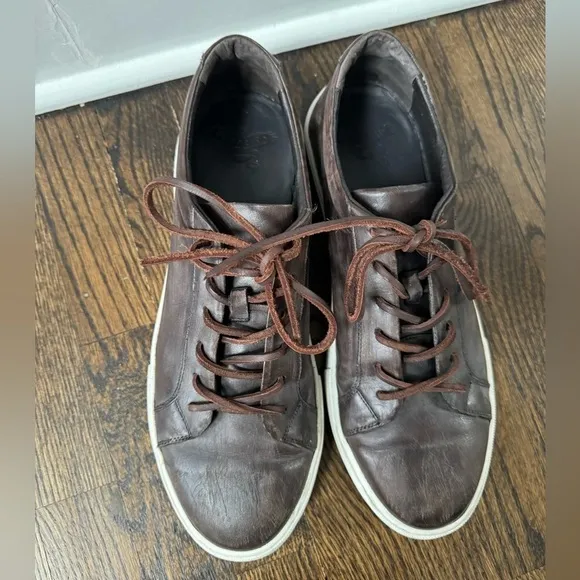 Freebird By Steven Newport Mens Size 12 Sneakers Shoes Brown Distressed Leather