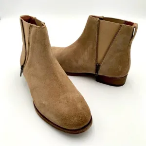 Frye Ash Leather Suede Carly Zip Slip On Ankle Boot Booties Shoes Size 8.5 NWOT