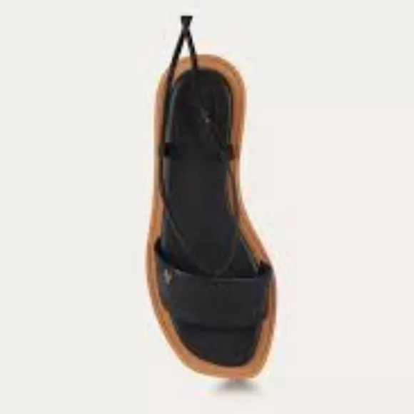 FRYE Genuine black Leather Faye Ankle Tie Sandals 599T0