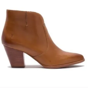Frye Jennifer Brown Leather Ankle Booties