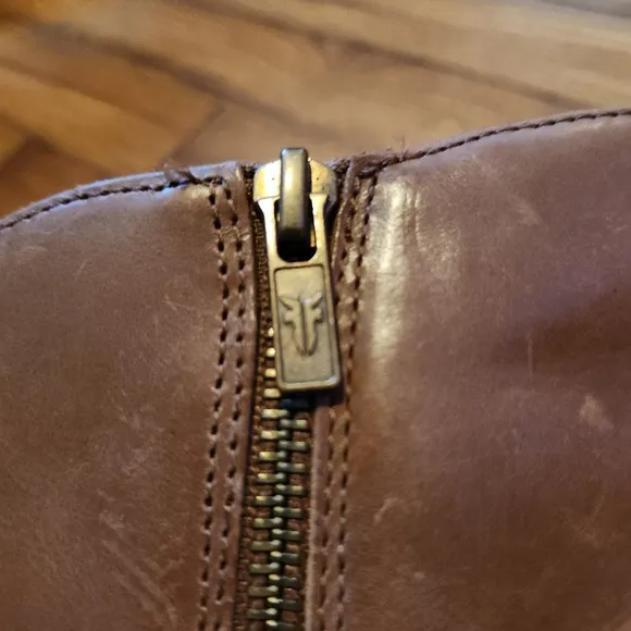 Frye Jennifer Brown Leather Ankle Booties