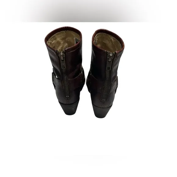 FRYE LEATHER ZIPPER ANKLE Distressed BOOTS SIZE 8B B2