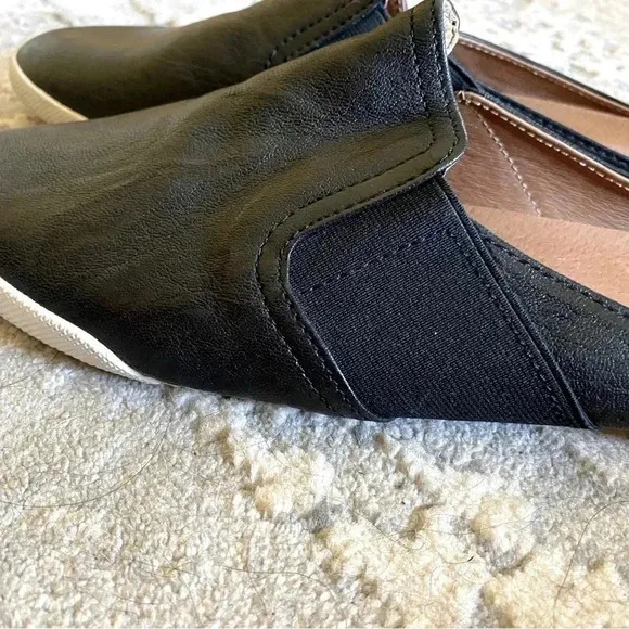 Frye Melanie Slip On Black Leather Backless Mules Slides Flats: 10