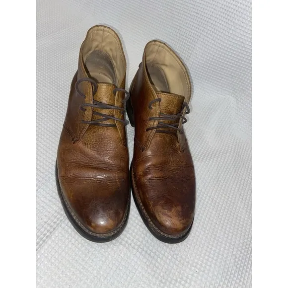 Frye Oliver Chukka Boots Men's 11 D Tan Leather Lace Up Ankle Mid