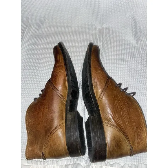 Frye Oliver Chukka Boots Men's 11 D Tan Leather Lace Up Ankle Mid