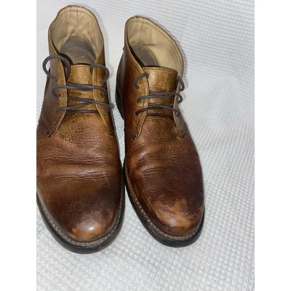 Frye Oliver Chukka Boots Men's 11 D Tan Leather Lace Up Ankle Mid