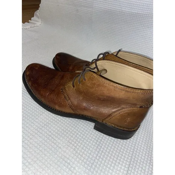 Frye Oliver Chukka Boots Men's 11 D Tan Leather Lace Up Ankle Mid