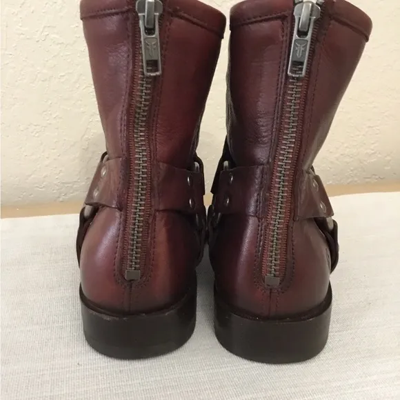 Frye Phillip Harness Leather Ankle Boots Sz.6B