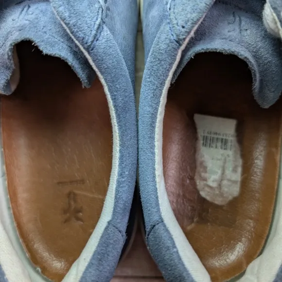 Frye Suede Leather Blue Sneakers Lace Up Leather Insoles Women's Size 6.5