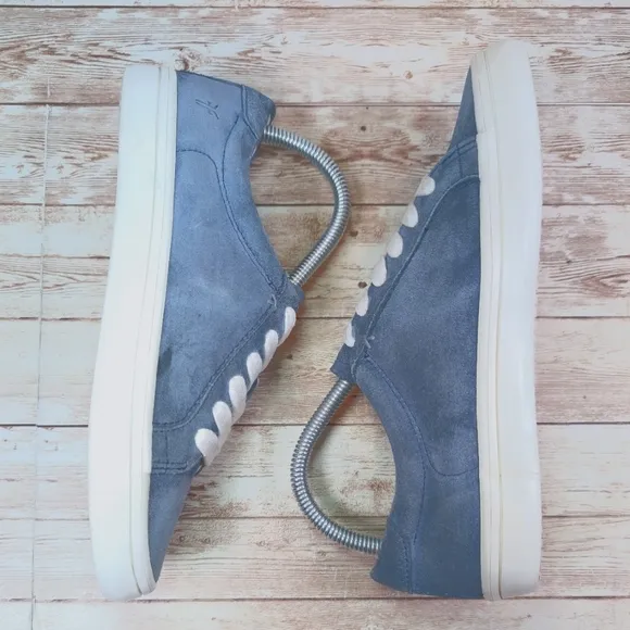 Frye Suede Leather Blue Sneakers Lace Up Leather Insoles Women's Size 6.5