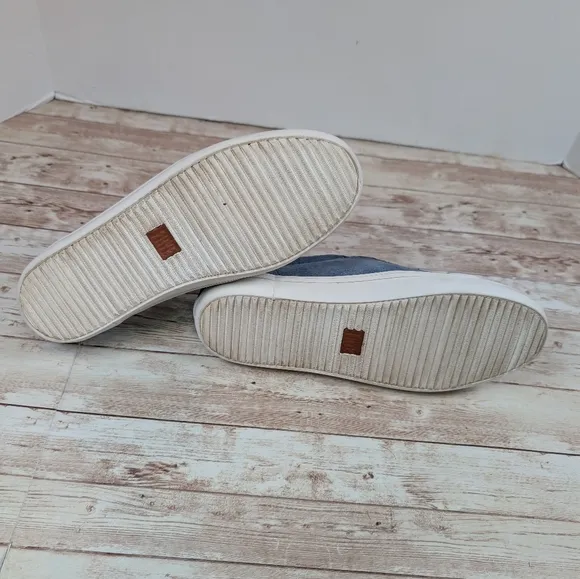Frye Suede Leather Blue Sneakers Lace Up Leather Insoles Women's Size 6.5
